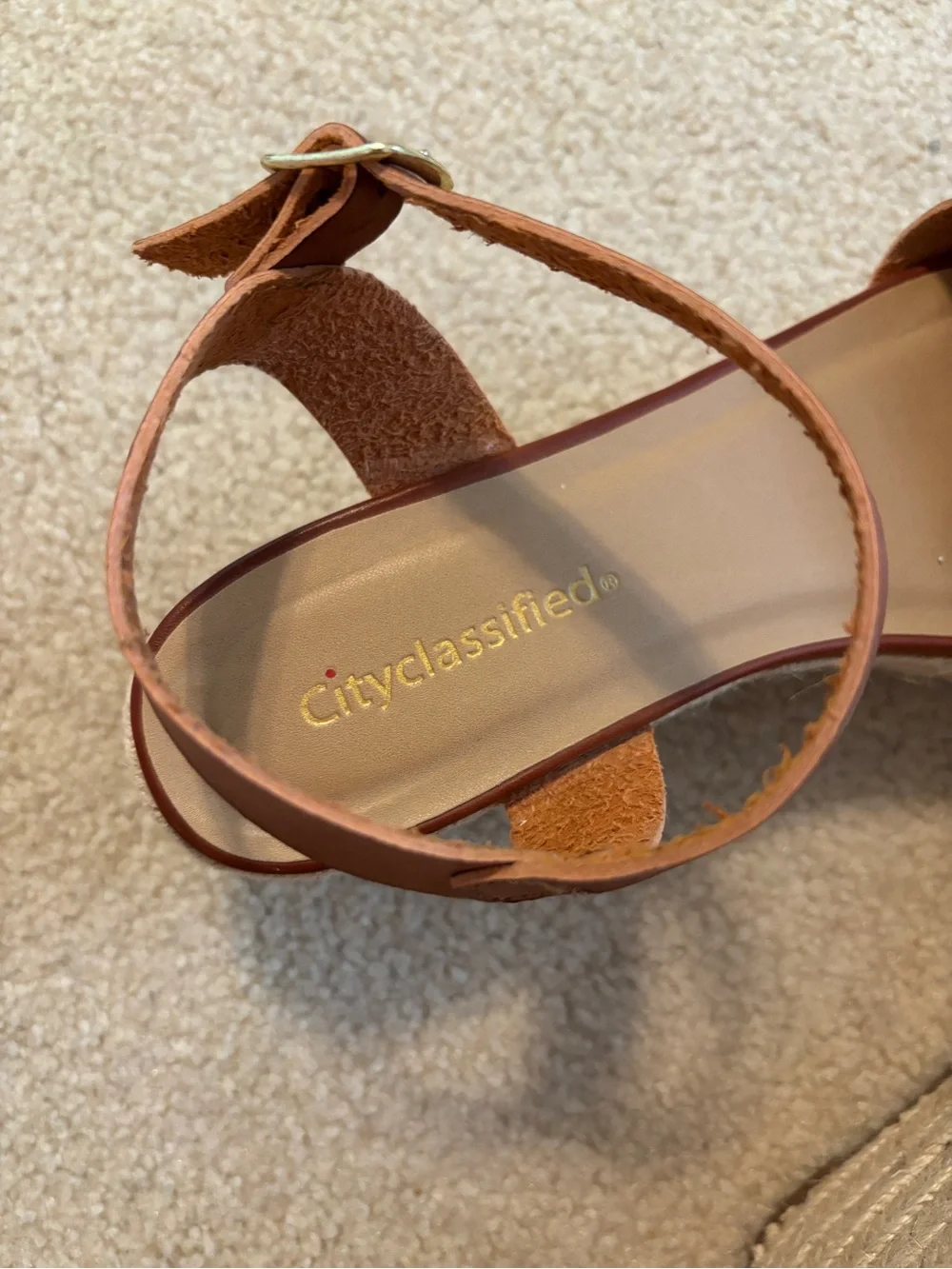 Cityclassified Espadrille Platform Wedge Sandal Brown Size 9